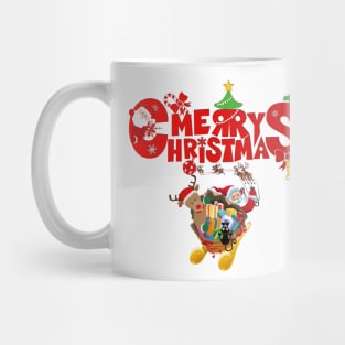 Merry Christmas with black cat and deer Mug